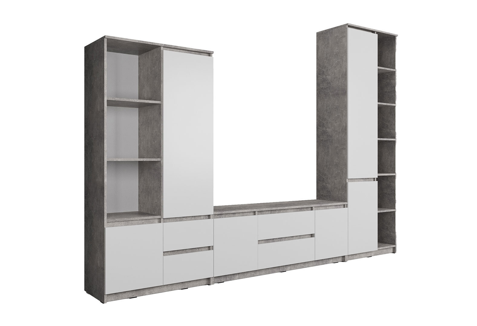 Фото 2 - Вітальня Kredens furniture Естетик 290 см, бетон / білий