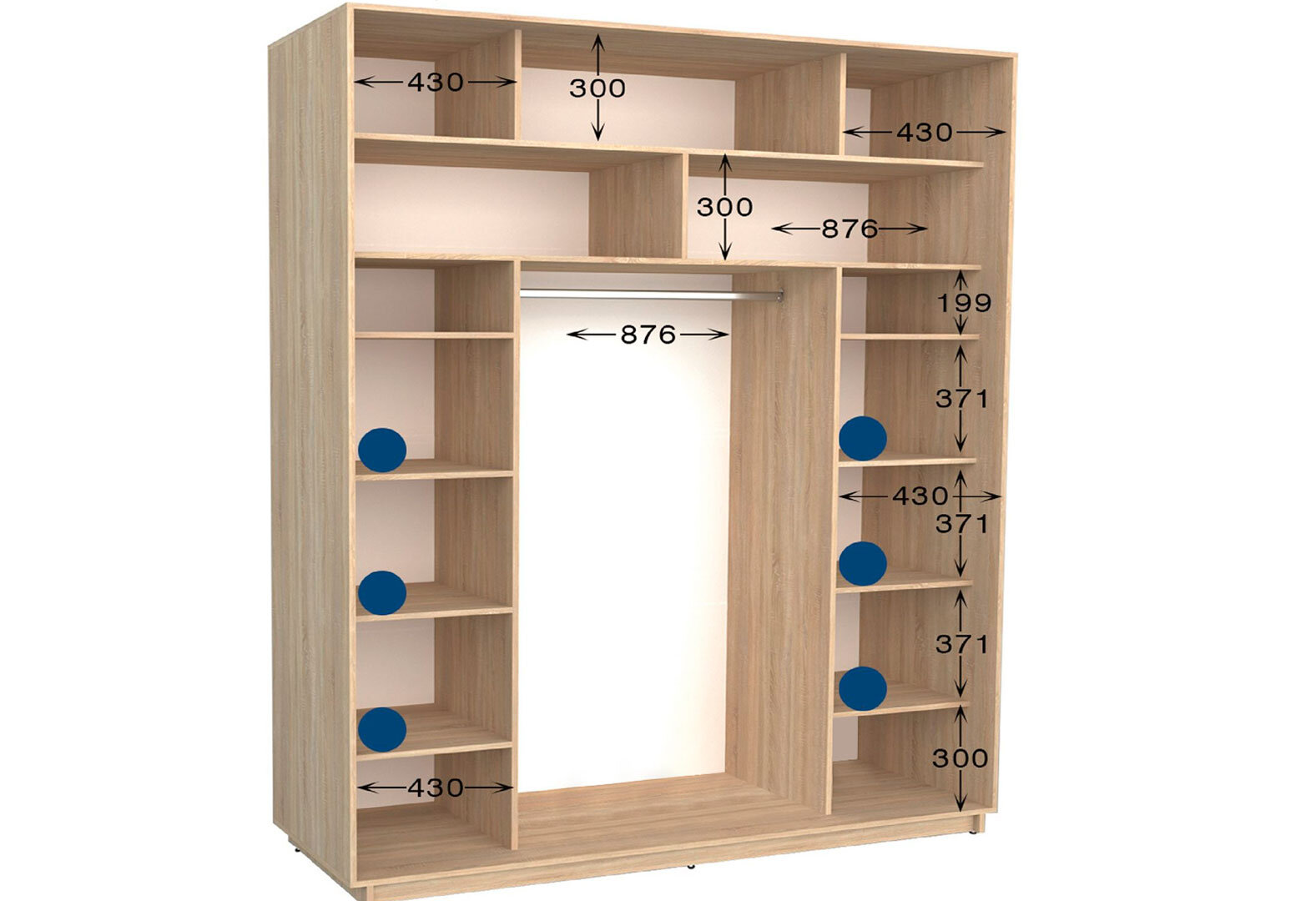 Фото 2 - Шкаф-купе Garant NV Практик №72/3 3-дверный с зеркалом бронза 180х220х60 см, Венге магия, профиль серебро