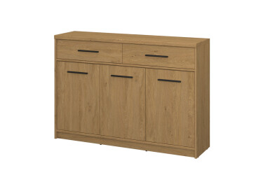 Фото Комод ВМВ Холдинг Пави / Pavi 3-дверный с ящиками 125 см, Дуб Каменный 