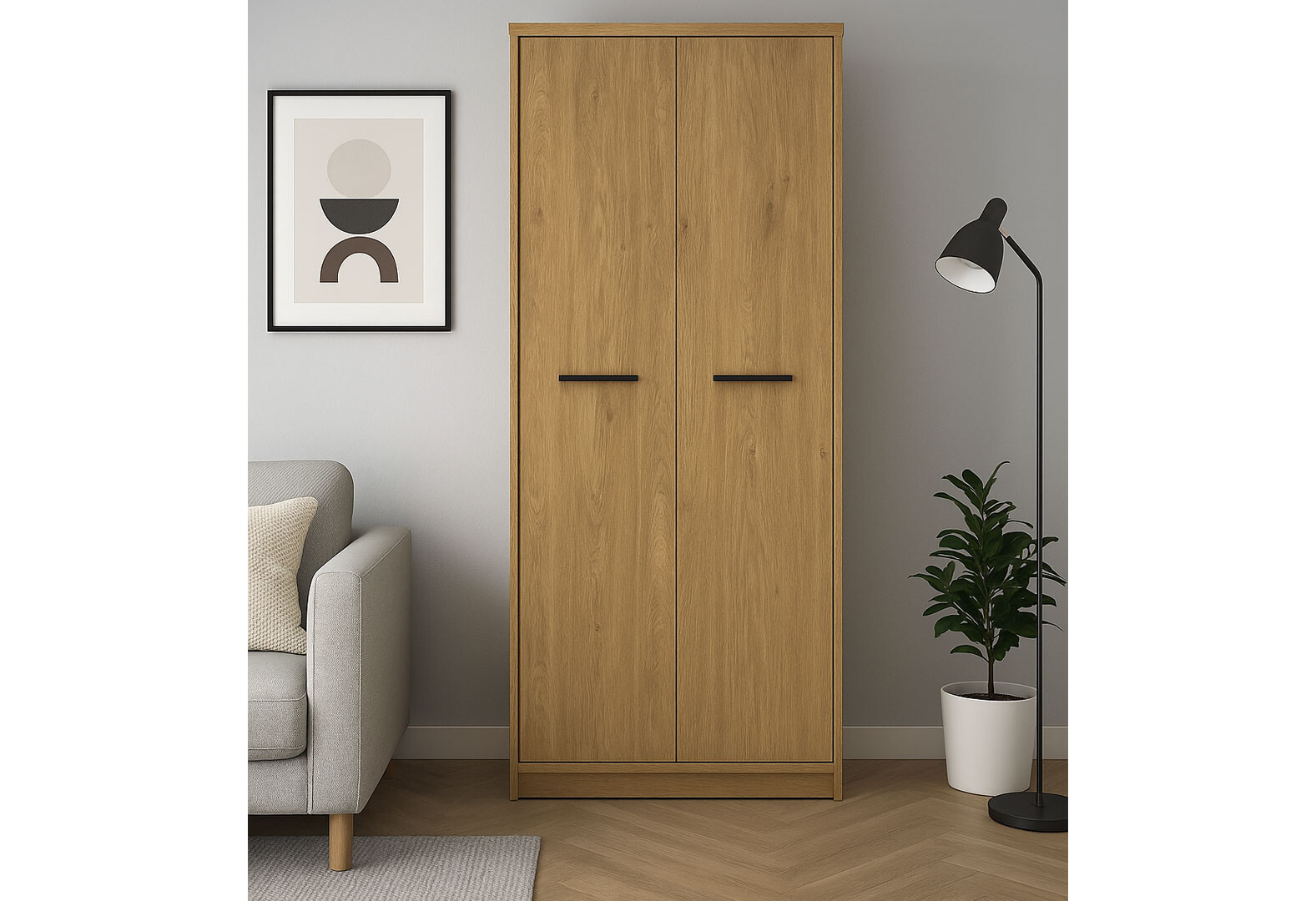 Фото 2 - Шкаф ВМВ Холдинг Пави / Pavi 2-дверный 84 см, Дуб Каменный