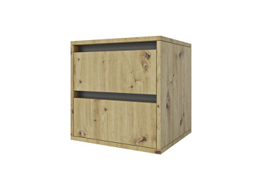 Фото Тумба приліжкова Garant Ідея 2Я з 2 шухлядами 40 см, дуб артизан / сірий графіт