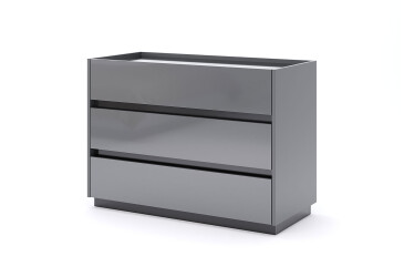 Фото Комод МироМарк Тео с 3 ящиками 100 см, мат антрацит / мат графит