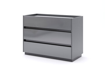 Image Комод MiroMark Тео з 3 шухлядами 100 см, мат антрацит / мат графіт