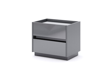 Фото Тумба прикроватная МироМарк Тео с 2 ящиками 50 см, мат антрацит / мат графит