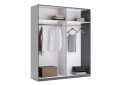 Фото 2 - Шафа-купе MiroMark Тео 2-дверна із дзеркалом 200 см, мат антрацит / мат графіт
