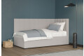 Фото 2 - Ліжко Світ Меблів Саманта 4, 90х200 см м'яке світло-сіре, бильце справа