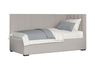 Фото Ліжко Світ Меблів Саманта 4, 90х200 см м'яке світло-сіре, бильце справа