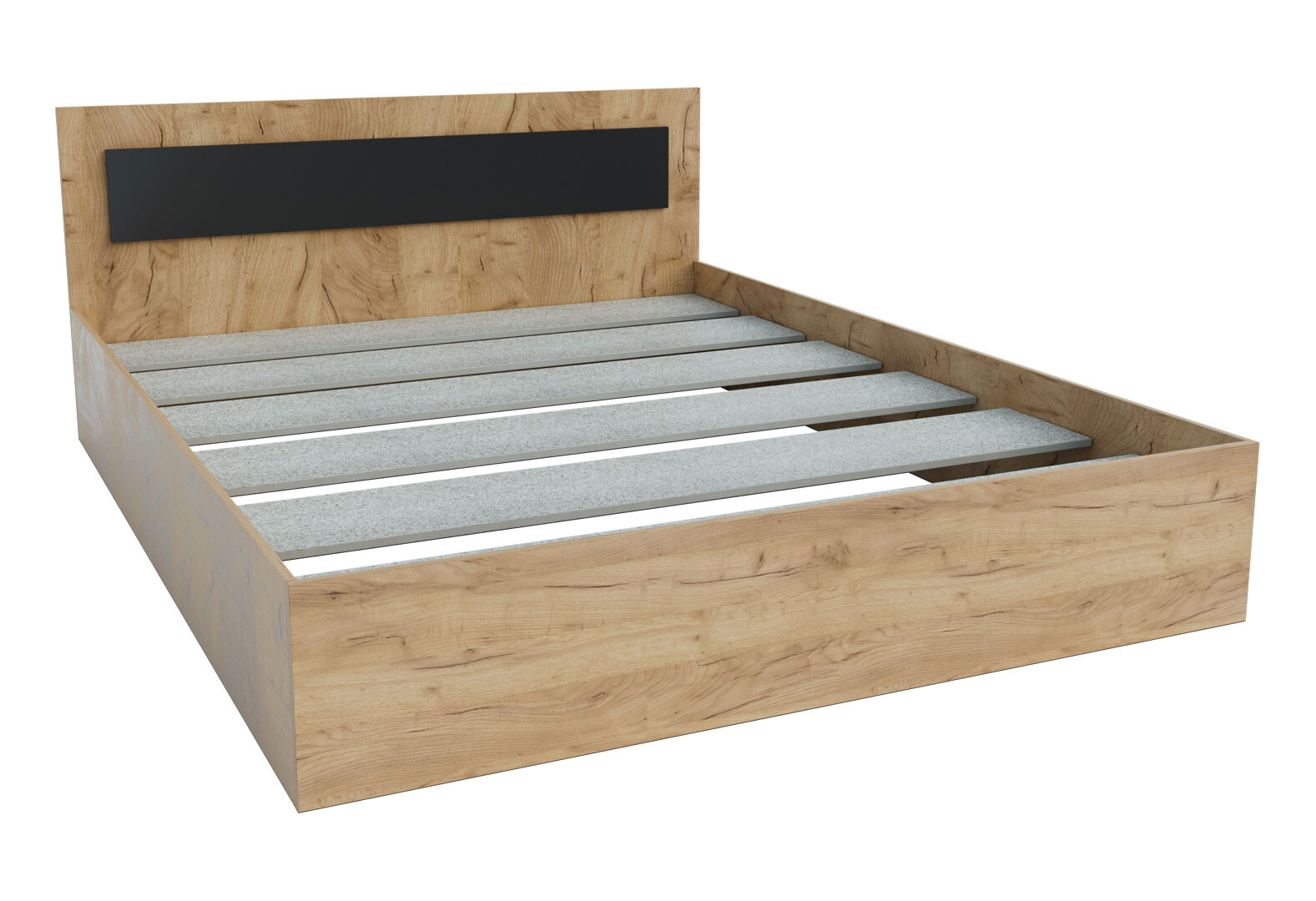 Фото 4 - Кровать Garant Вива / Viva 160 см, дуб крафт золотой / серый графит