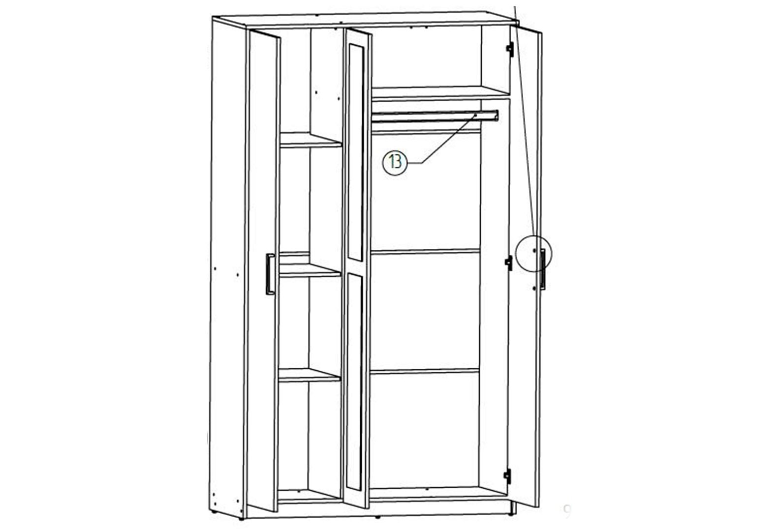 Фото 3 - Спальня Віва / Viva 2+3D Дуб крафт золотий / Антрацит Garant