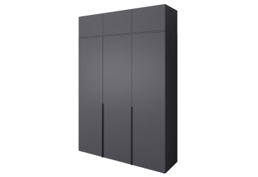 Image Шафа Moreli Ліберті (ST0027) 3-дверна з антресолею 180 см, антрацит