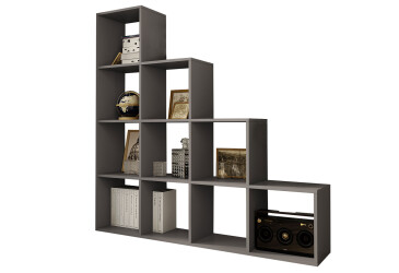 Фото Стелаж драбинка на 10 комірок Moreli GT40 142 см, антрацит