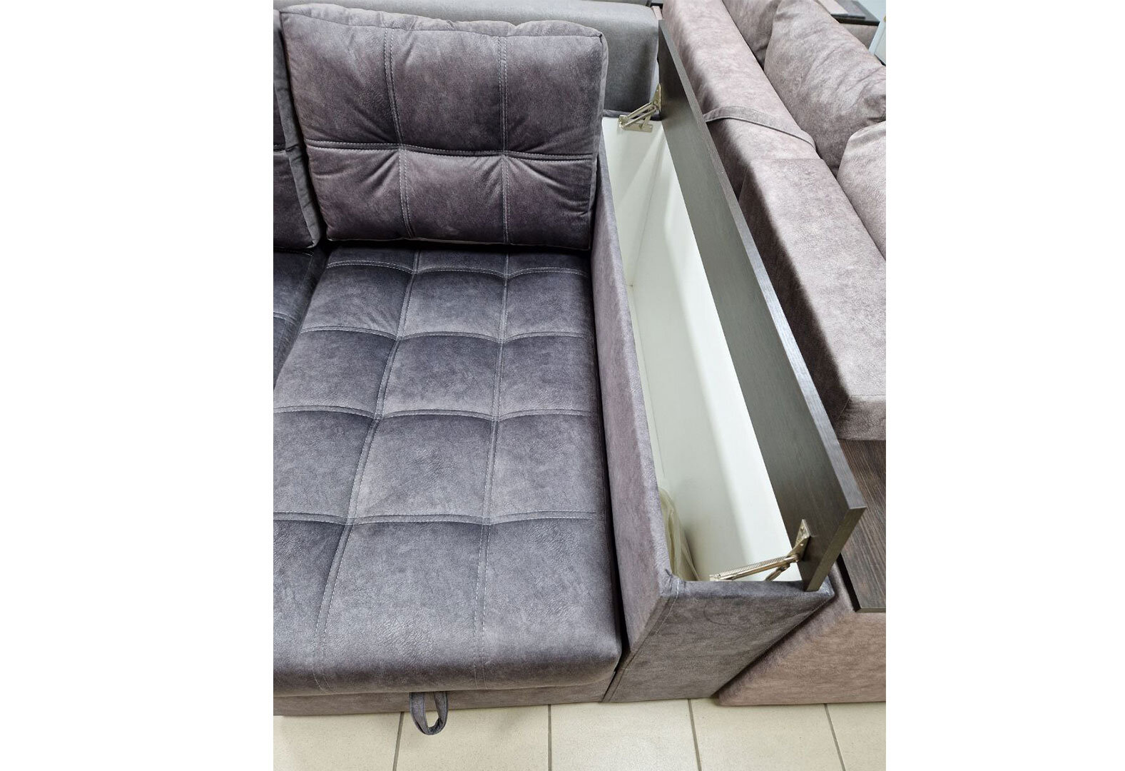 Фото 6 - М'який куточок Vika Техас ДСП венге 255x140 см Крокус 95 Exim textile кут Г (ПР)