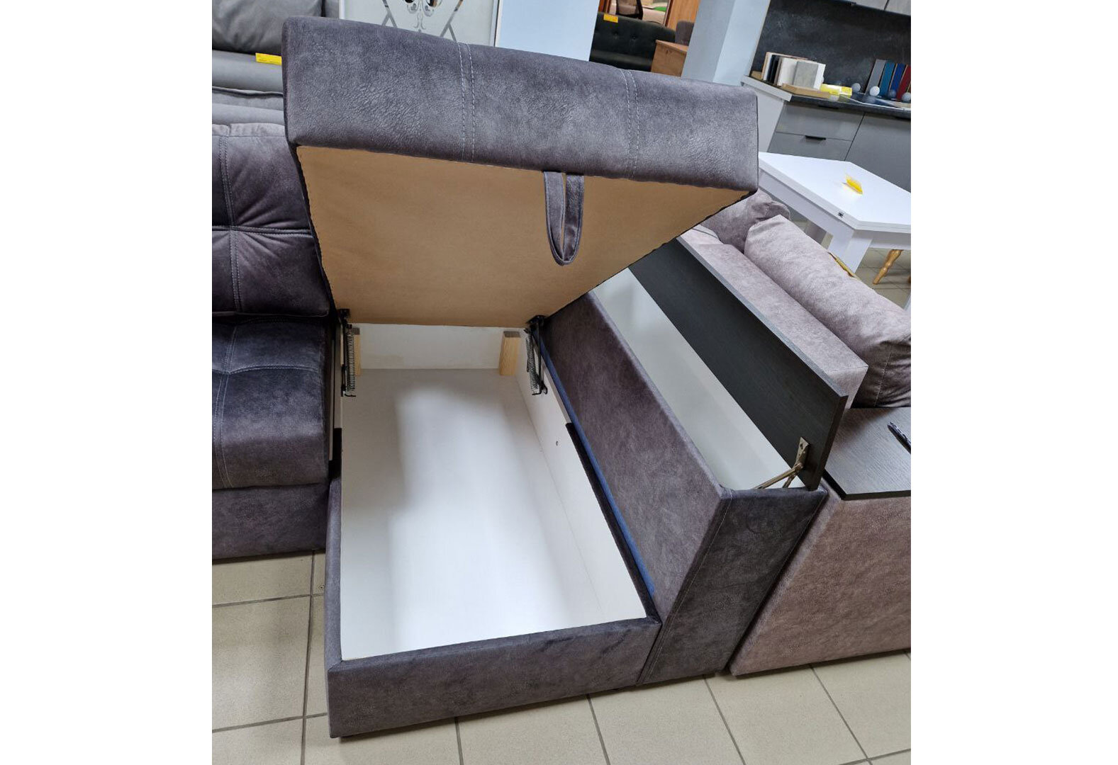 Фото 7 - М'який куточок Vika Техас ДСП венге 255x140 см Крокус 95 Exim textile кут Г (ПР)