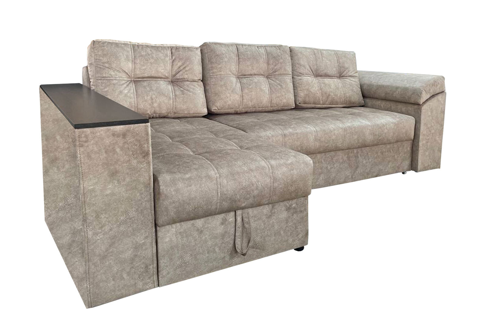 Фото 1 - Мягкий уголок Вика Техас ДСП венге 255x140 см Крокус 08 Exim textile угол 7 (ЛВ)