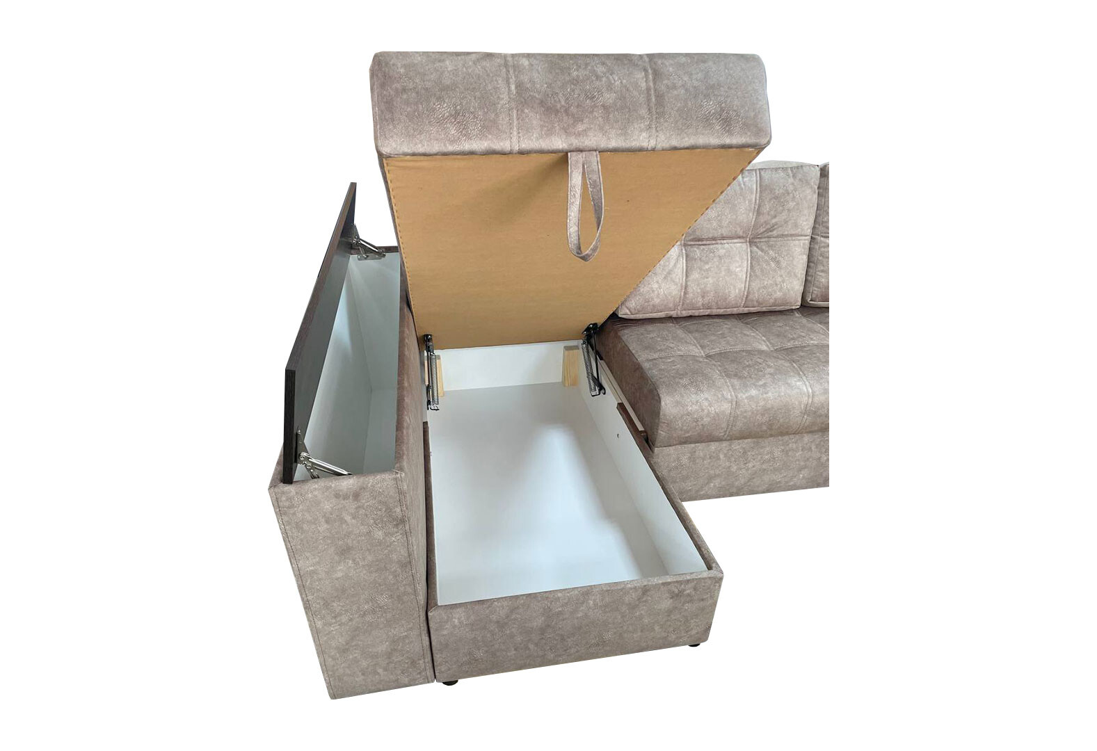 Фото 4 - Мягкий уголок Вика Техас ДСП венге 255x140 см Крокус 08 Exim textile угол 7 (ЛВ)