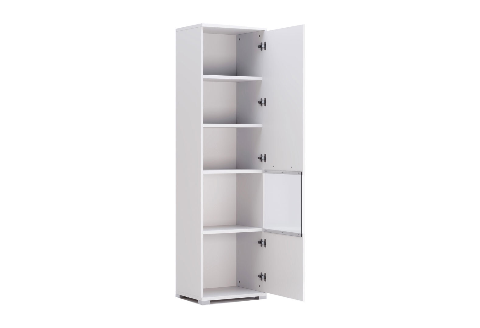 Фото 2 - Шафа-пенал MiroMark Фемілі закритий з вітриною 50 см Білий