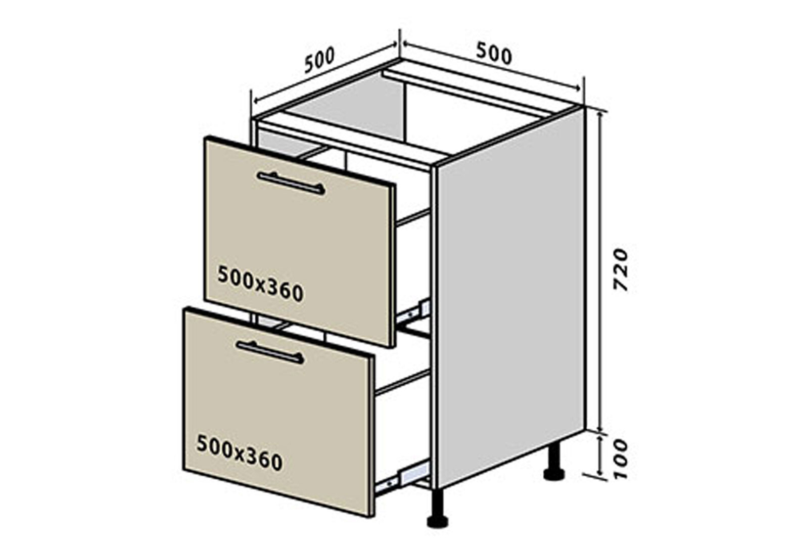 Фото 1 - Н36 Тумба 2Ш 50 RioLine Luxe / РиоЛайн Люкс Матовая Вип-Мастер