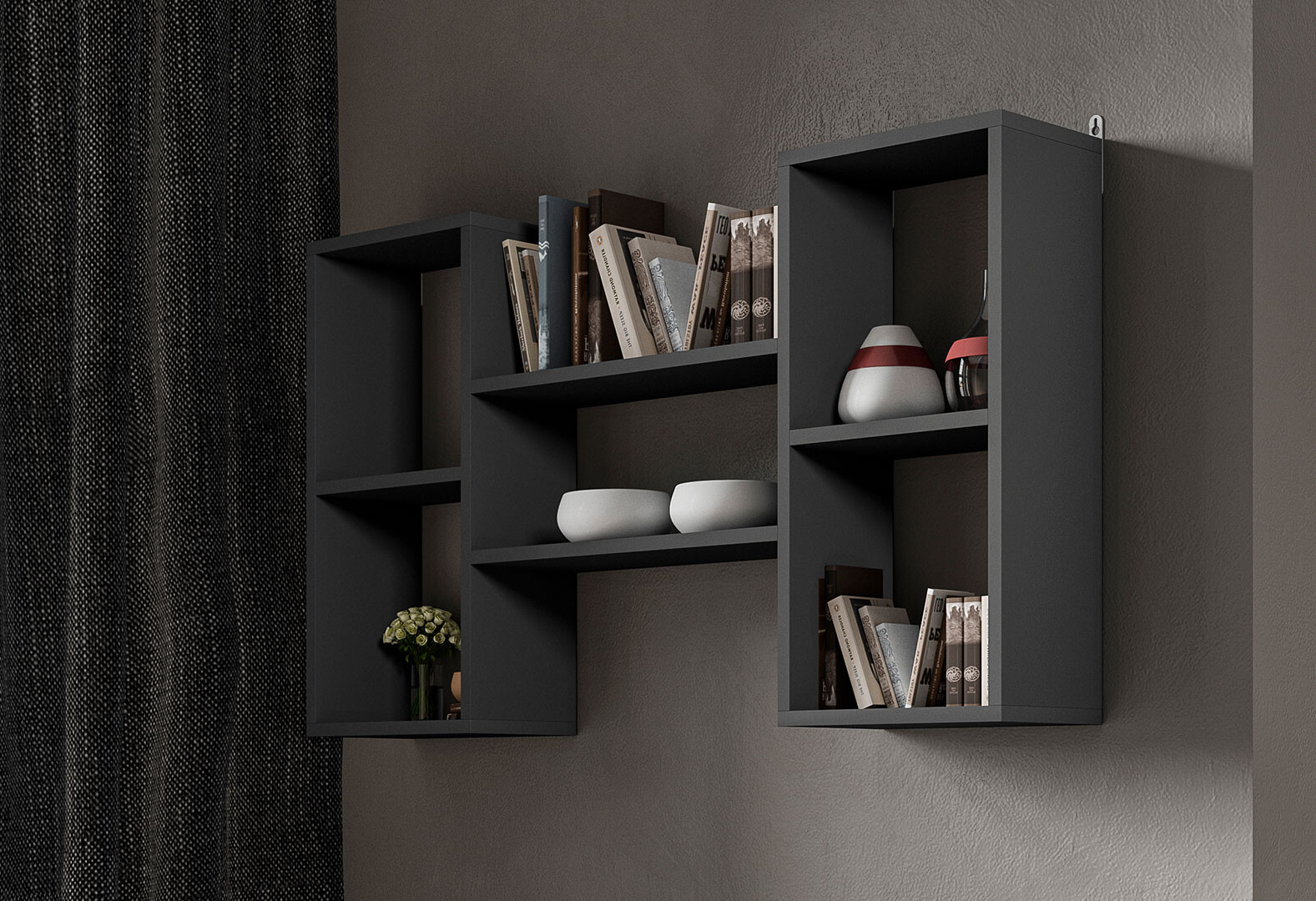 Фото 2 - Полиця Moreli Т11 двоярусна 101 см, антрацит