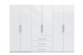 Фото 2 - Шкаф MiroMark Магнум 6-дверный з 3 ящиками 294 см, белый