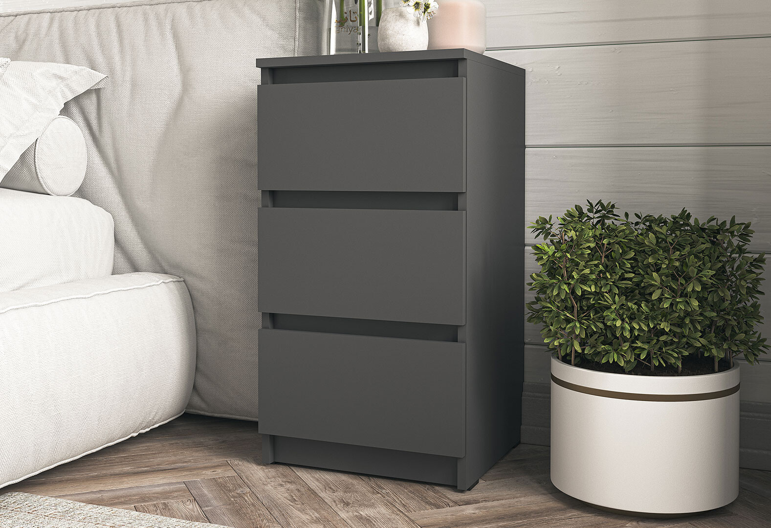 Фото 2 - Комод Moreli Т 216 с 3 ящиками 40 см антрацит