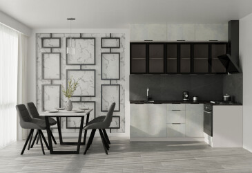 Фото Угловая кухня Диплос / Diplos Blum 2.2х1.2 Мебель Стар 3-ярусная, бетон белый