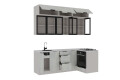 Фото 3 - Угловая кухня Диплос / Diplos Blum 2.2х1.2 Мебель Стар 3-ярусная, бетон белый