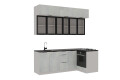 Фото 1 - Угловая кухня Диплос / Diplos Blum 2.2х1.2 Мебель Стар 3-ярусная, бетон белый