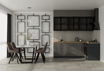 Image Угловая кухня Диплос / Diplos Blum 2.2х1.2 Мебель Стар 3-ярусная, кобальт глянец