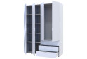 Фото 3 - Шафа Doros Гелар 4-дверна з дзеркалом і 3 шухлядами 155 см Білий