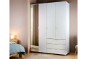 Фото 2 - Шафа Doros Гелар 4-дверна з дзеркалом і 3 шухлядами 155 см Білий