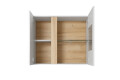 Фото 3 - Витрина навесная Perfect Home Арко / Arco 96 см, белый глянец / дуб грандсон