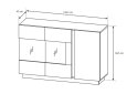 Изображение 5 - Комод Perfect Home Арко / Arco 3-дверный с 2 витринами 138 см, белый глянец / дуб грандсон