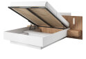 Image 3 - Кровать-подиум Perfect Home 3D (без вклада) с прикроватными тумбами и LED 160х200 см, белый / дуб крафт золотой