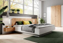 Image 2 - Кровать-подиум Perfect Home 3D (без вклада) с прикроватными тумбами и LED 160х200 см, белый / дуб крафт золотой