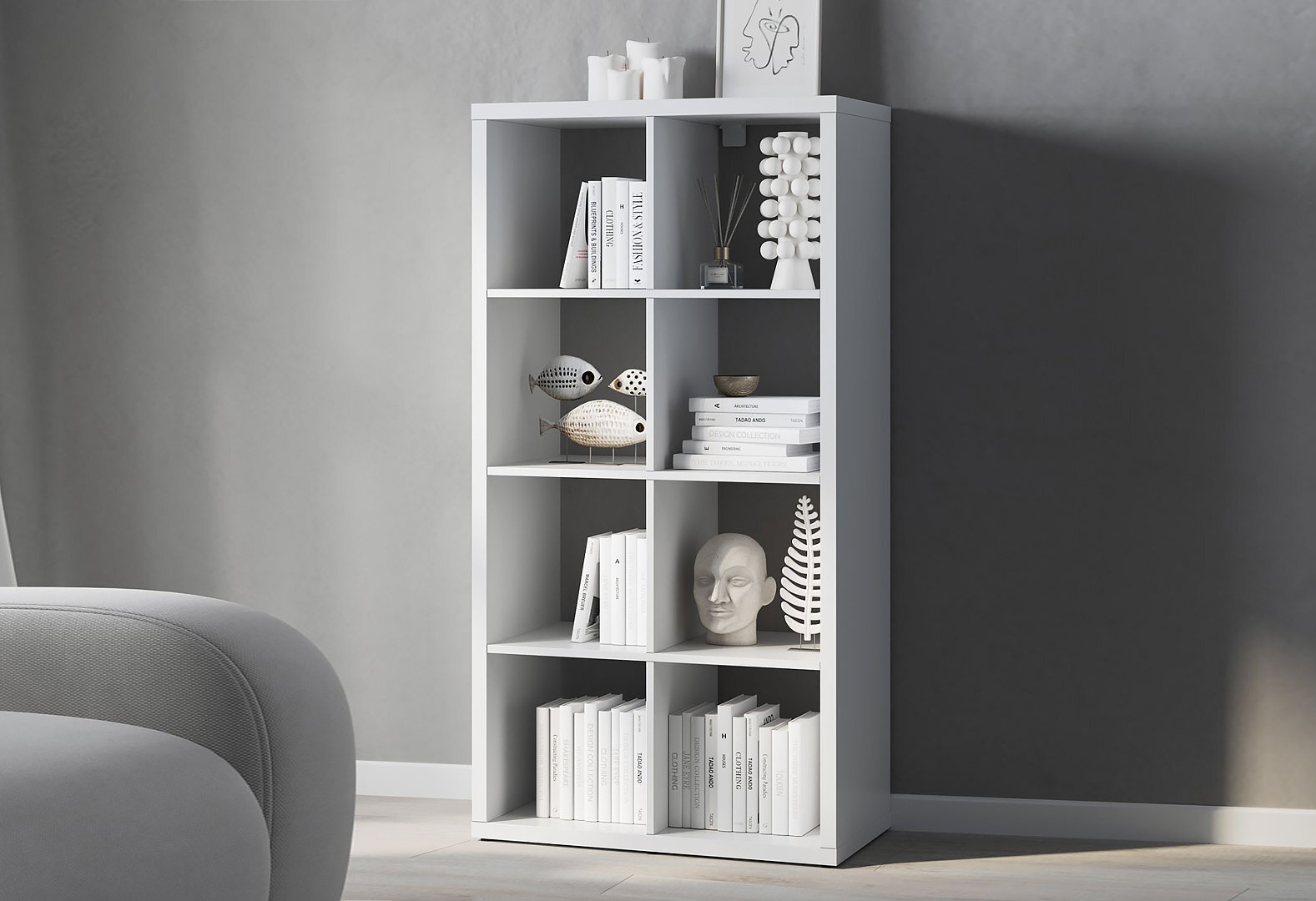 Фото 2 - Стелаж на 8 комірки Kredens furniture Vira / Віра-0002 76 см білий