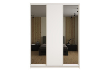 Фото Шкаф-купе Киевский Стандарт 3-дверный с зеркалами и ящиком 180 см нимфея альба