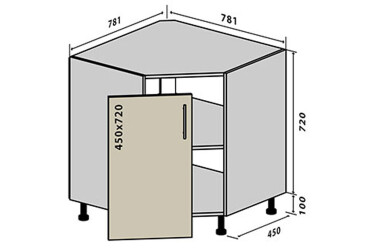 Фото Н34 Тумба угловая мойка