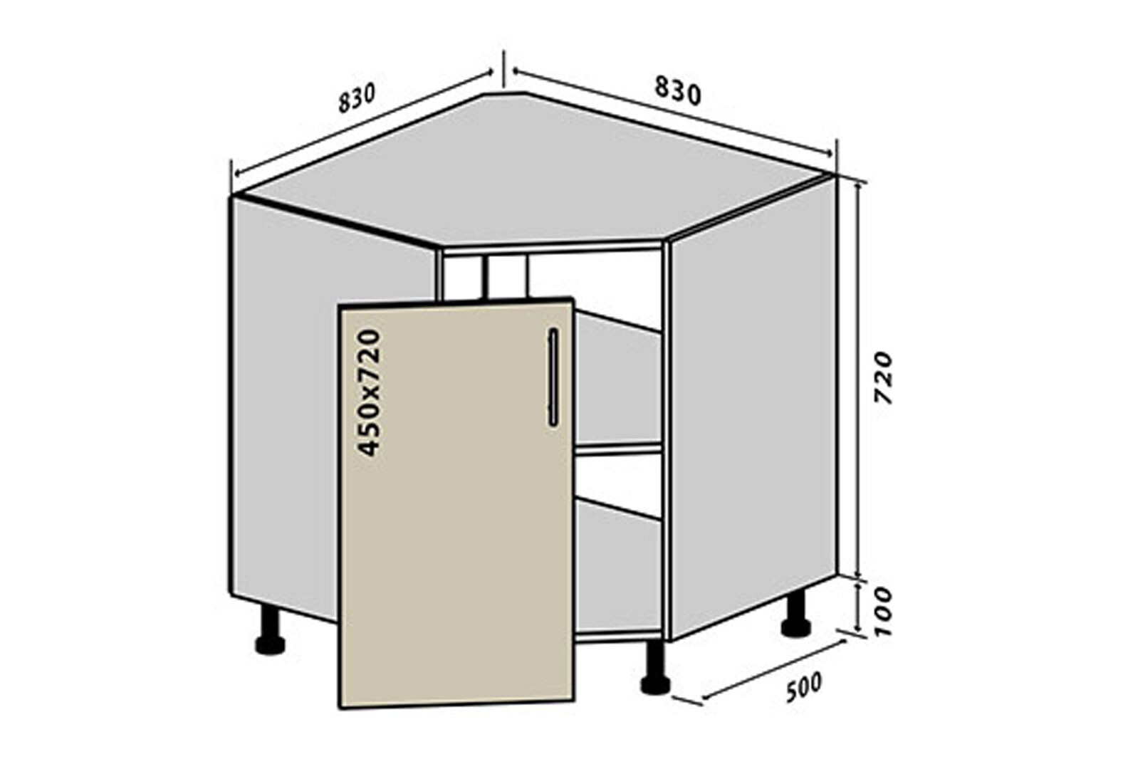 Фото 1 - Н34 Тумба угловая мойка ГаМа / GaMa Люкс Вип-Мастер