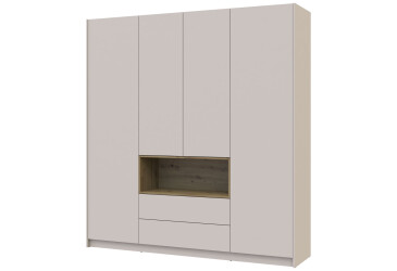 Фото Шафа Doros Дейл 4-дверна з нішею та 2 шухлядами 206 см, Кашемір / Дуб Артізан