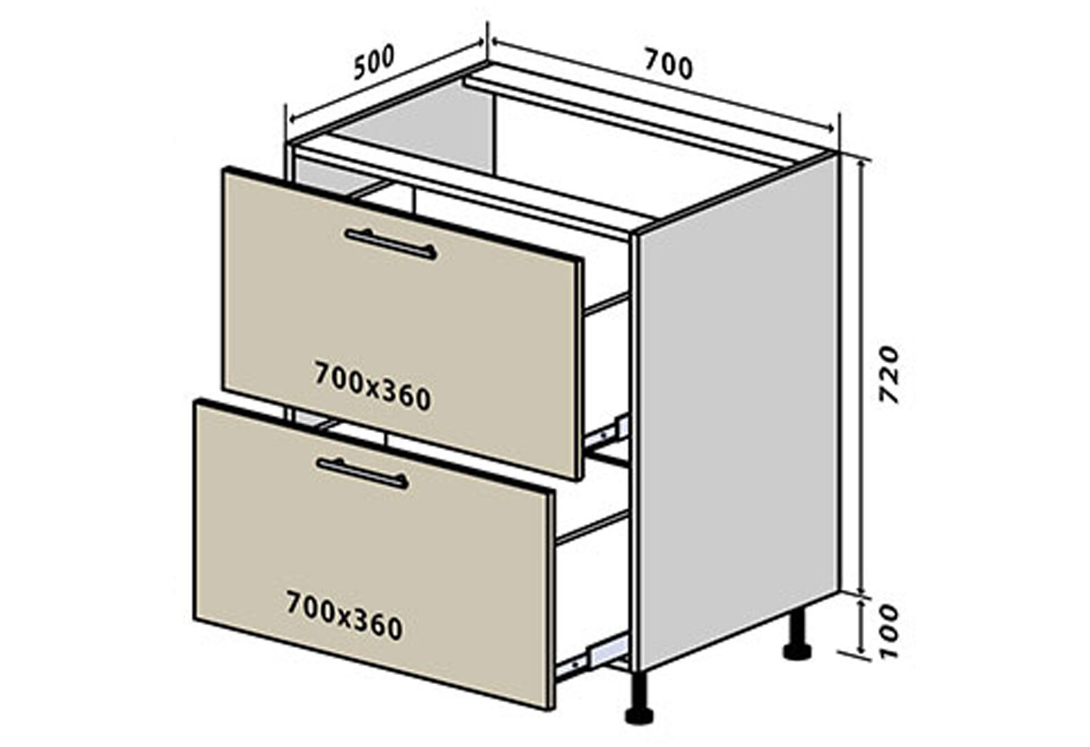 Фото 1 - Н45 Тумба 2Ш 70 МоДа Мат Люкс / MoDa Matt Luxe Вип-Мастер