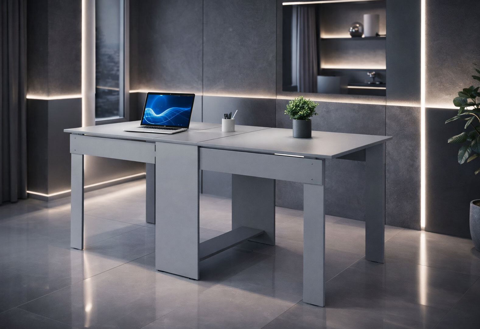 Фото 2 - Стіл-тумба 4 Kredens furniture 33/174 см сіра мишка