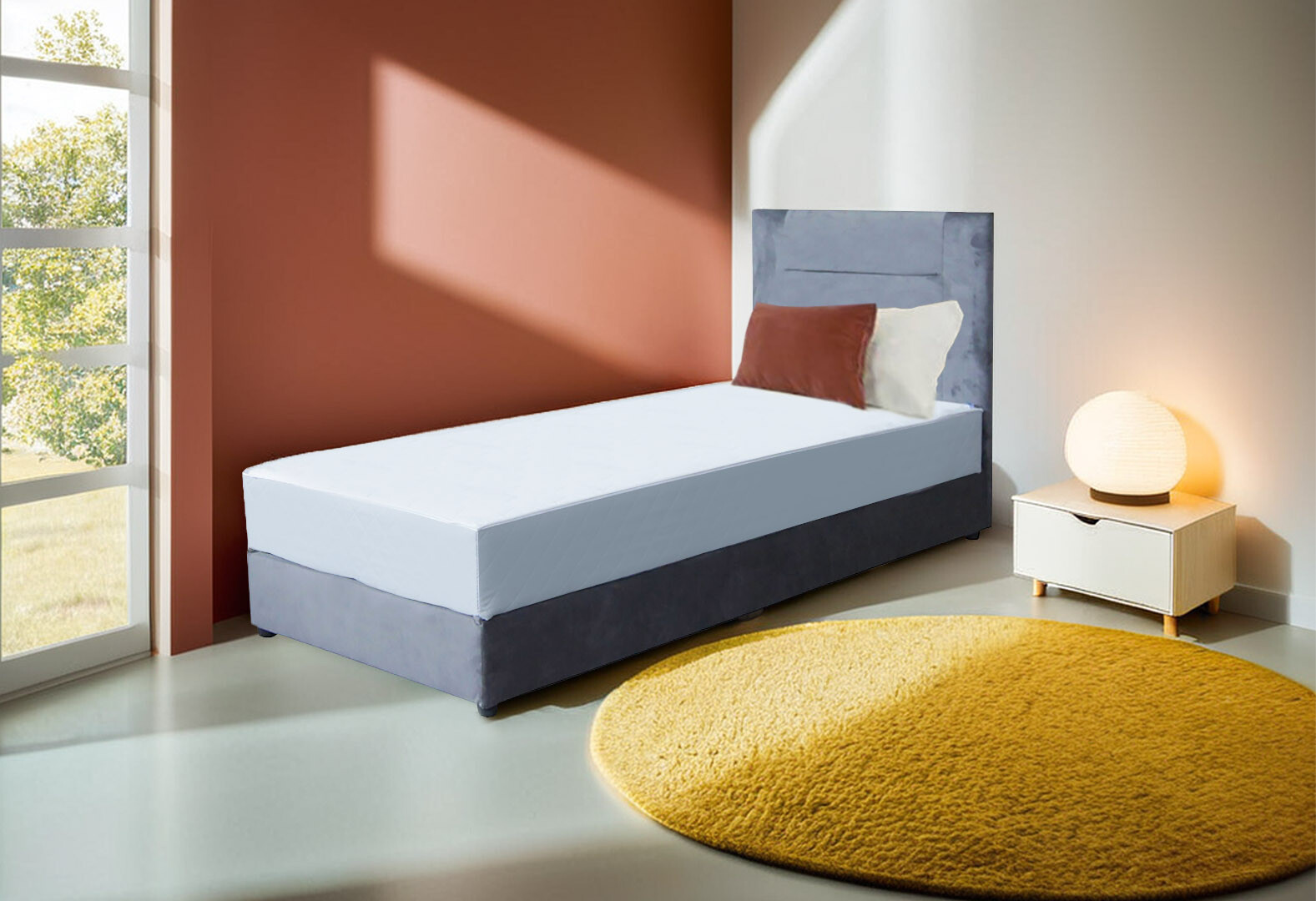 Фото 2 - Кровать-подиум Vika Горизонт 90х200 см газ.подъёмный механизм и ламели, без матраса