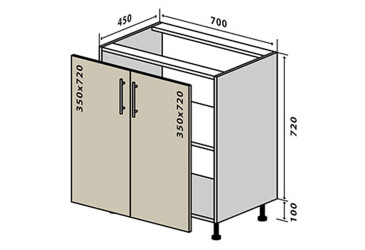 Фото Н43 Тумба 2Д 70 Флэт Вип-Мастер