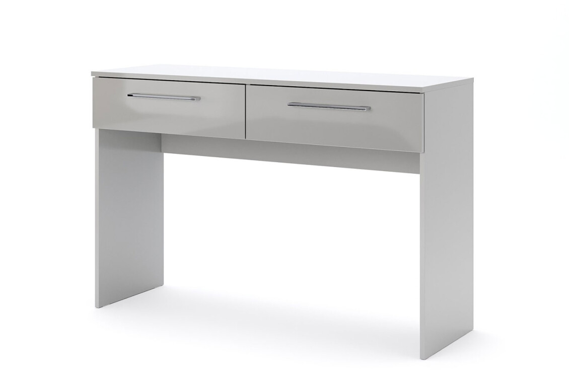 Фото Стол туалетный MiroMark Меги / Megy с 2 ящиками 120 см, глянец серый шиншилла