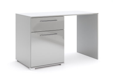 Image Стіл письмовий MiroMark Мегі / Megy 120x60 см з тумбою і шухлядою, глянець сірий шиншила