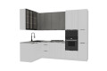 Фото 1 - Угловая кухня Диплос / Diplos Blum 1.6х2.8 Мебель Стар, белый снег / бетон серый, белый глянец
