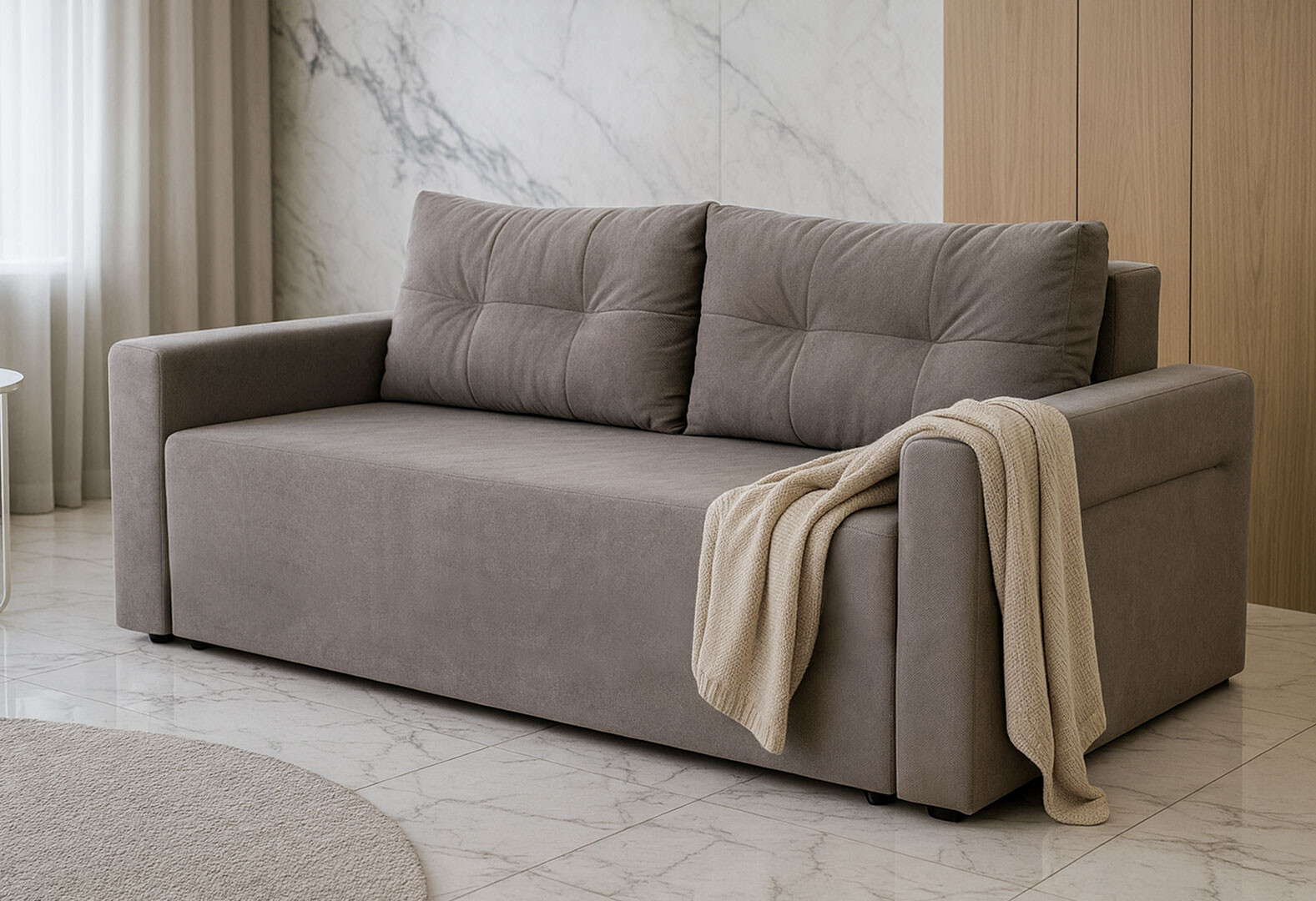 Фото 2 - Диван Elegant Бенефіт 50 230x104 см сірий