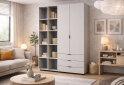 Image 2 - Шкаф Doros Гелар 2 ДСП 2-дверная с 3 ящиками и 2 этажерками 154 см Кашемир