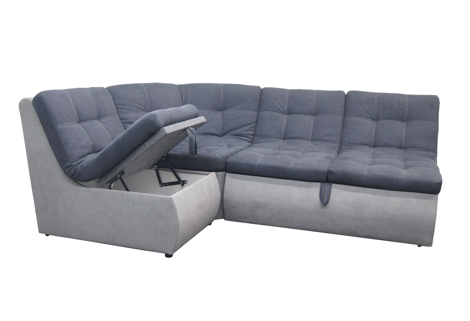 Фото 2 - Мягкий уголок Вика Комфорт New 252x180 см темно-серый с серым