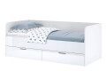 Фото 1 - Кровать МироМарк Хеппи 90х200 см с ящиками, каркасом и матрасом, белый глянец